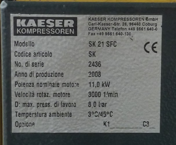 Compressore Kaeser usato 11 kw inverter - Plastin Gold